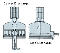 Central and side cake discharge